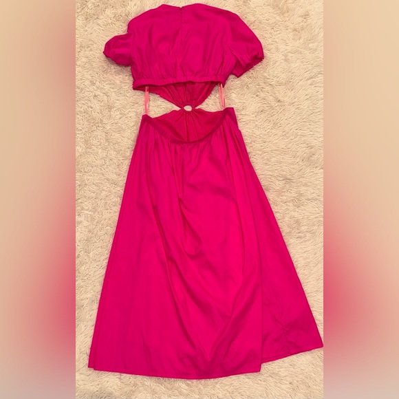 NEW Staud Calypso Cutout maxi Dress Bougainvillea Pink sz XL - Picture 8 of 10